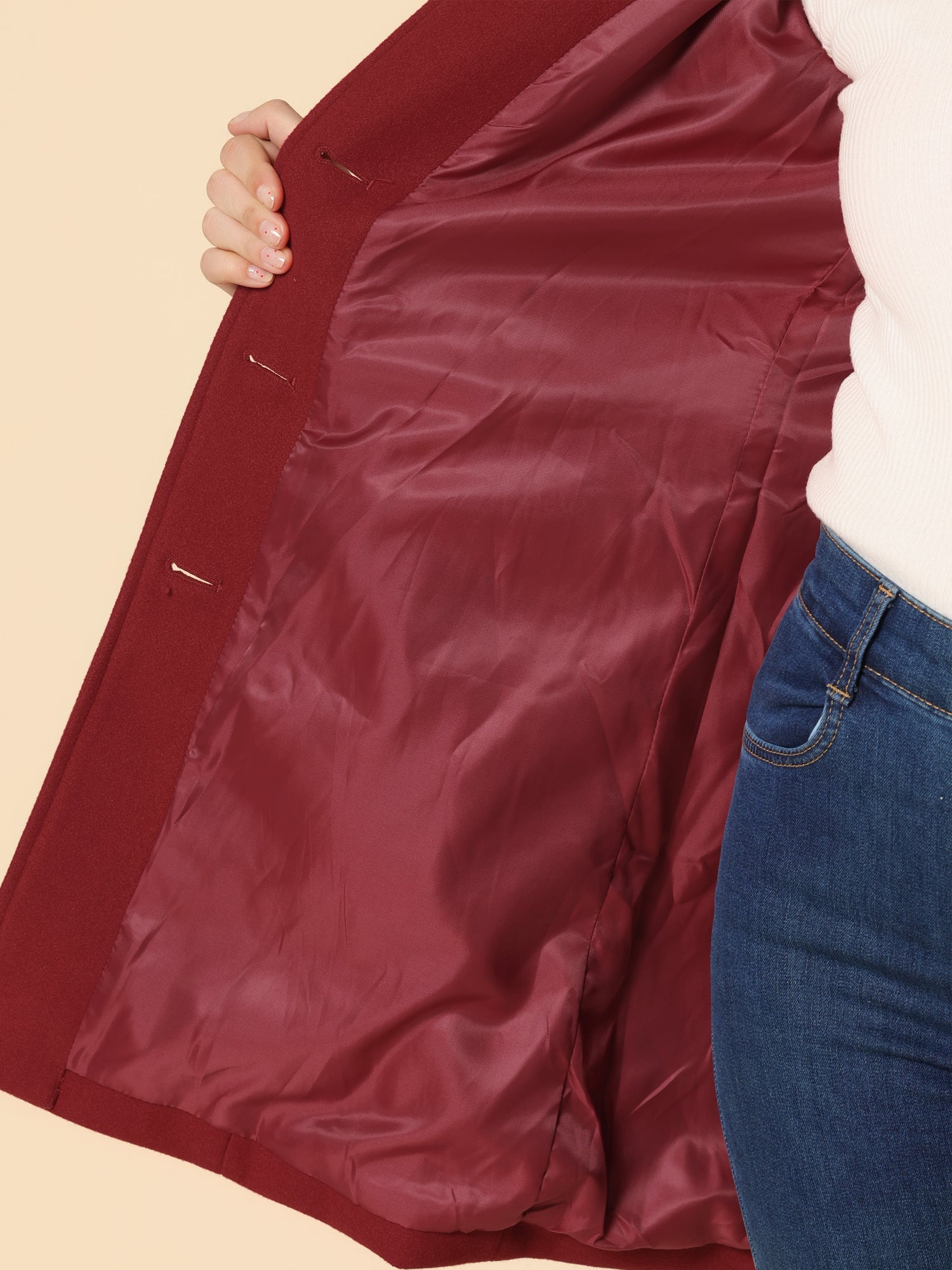 Josephine | women's trendy winter coat with one row of buttons