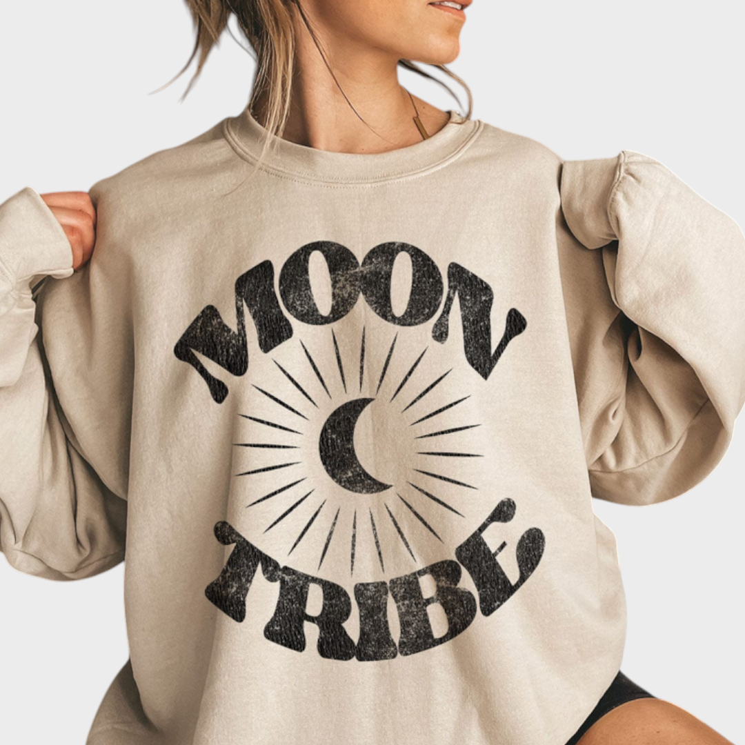 Stefanie | Lunar Essence Fleece Sweatshirt – Moon Tribe Graphic Sweatshirt