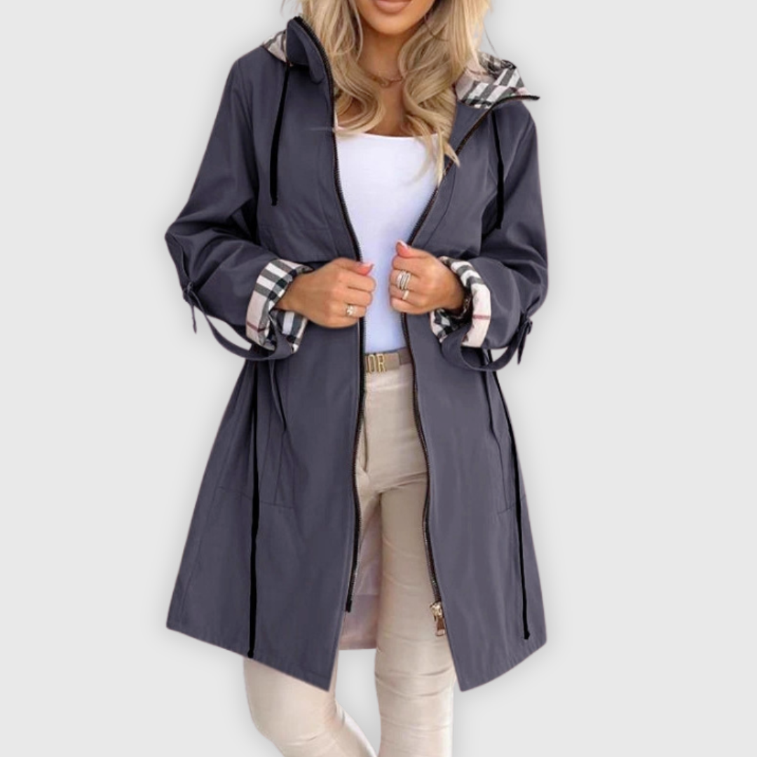 Long Hooded Jacket with Elegant Details