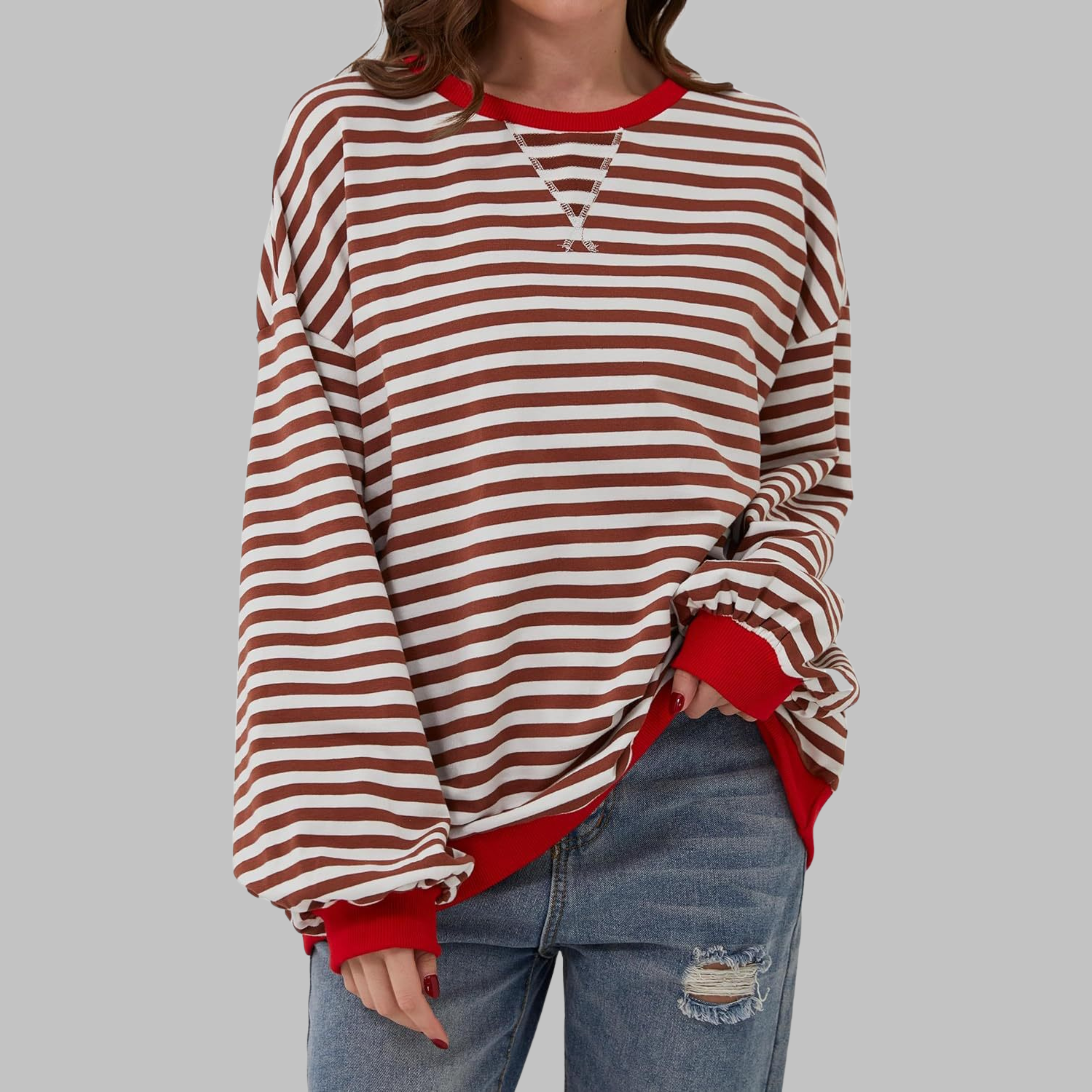Lisa – Striped cotton blend sweater