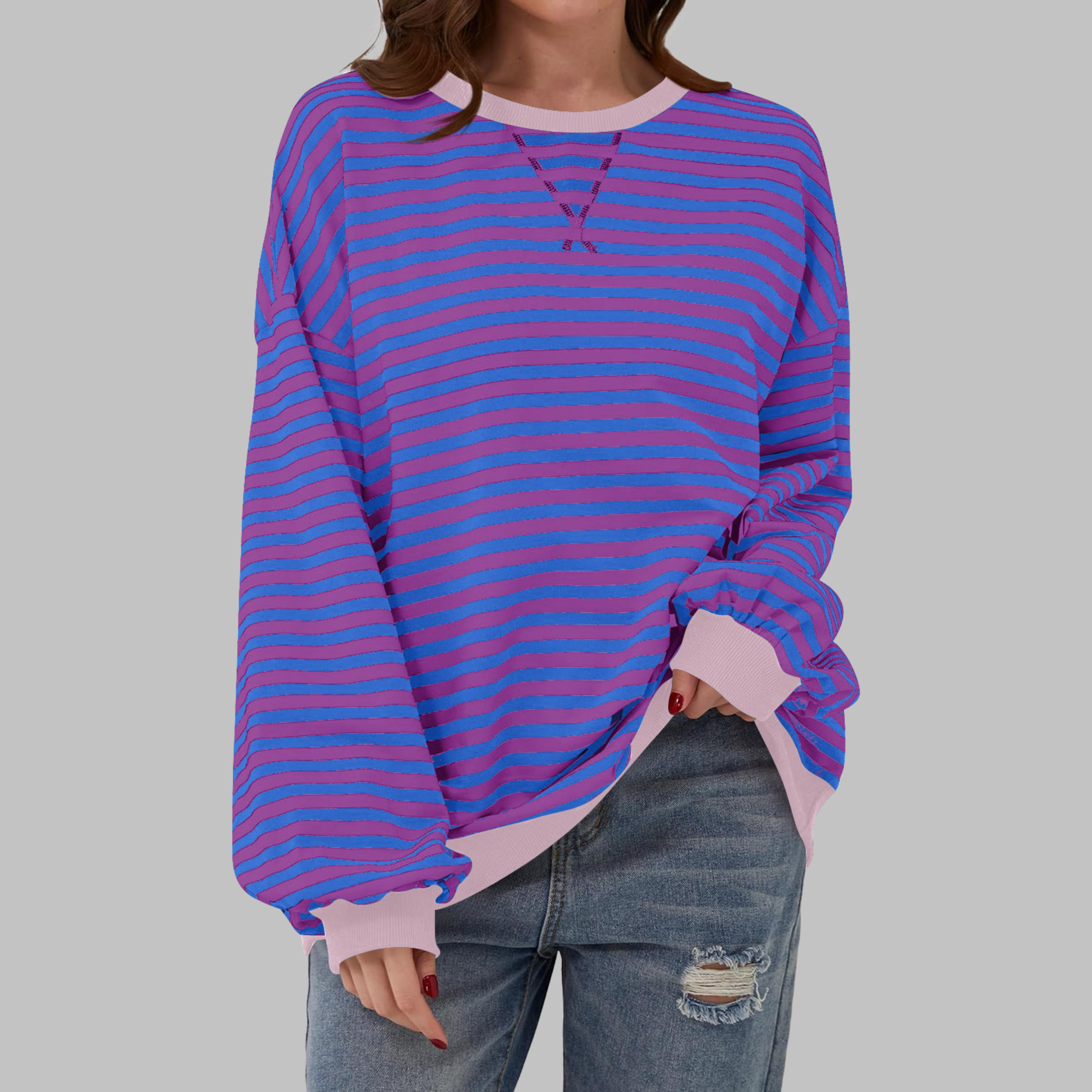 Lisa – Striped cotton blend sweater