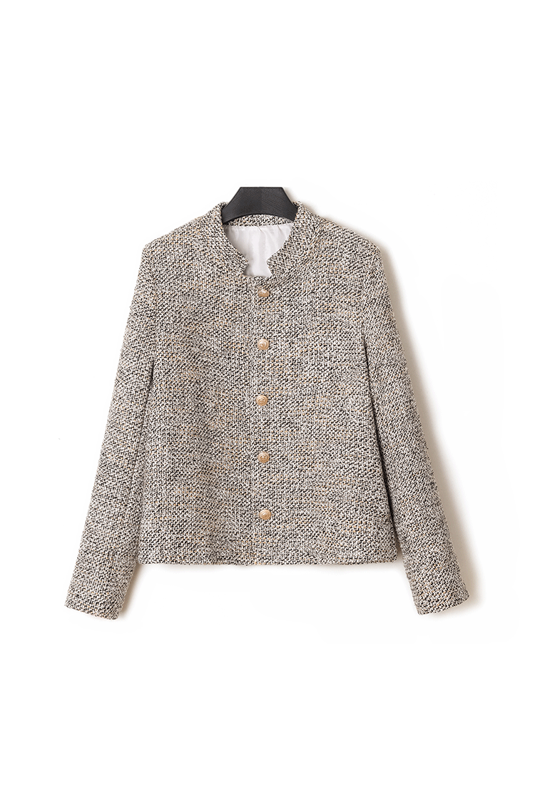 Eleanor - Elegant Nail Color Tweed Jacket with Lining