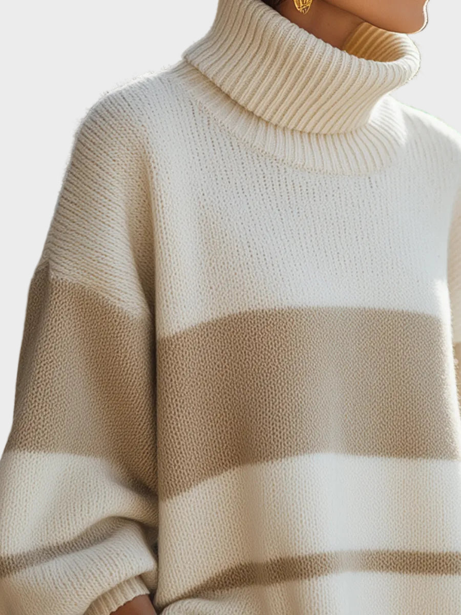 Laurie-Beige and Ecru Striped Sweater Zhivago