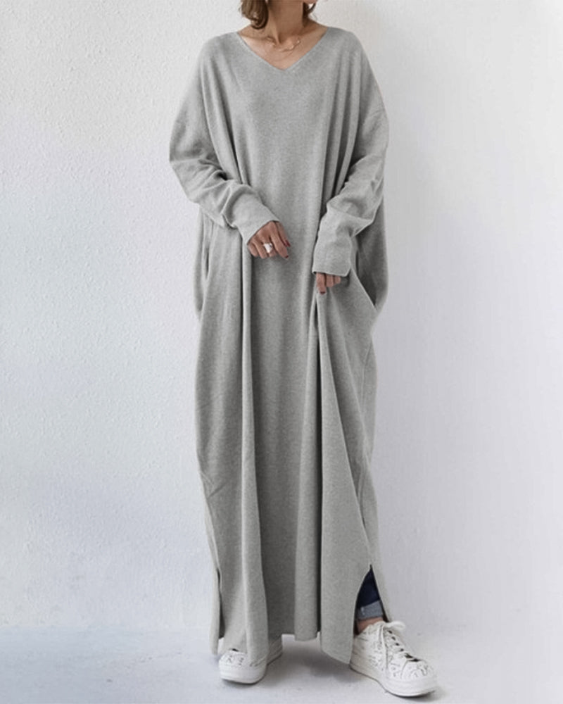 Eudora | elegant casual dress with v-neckline