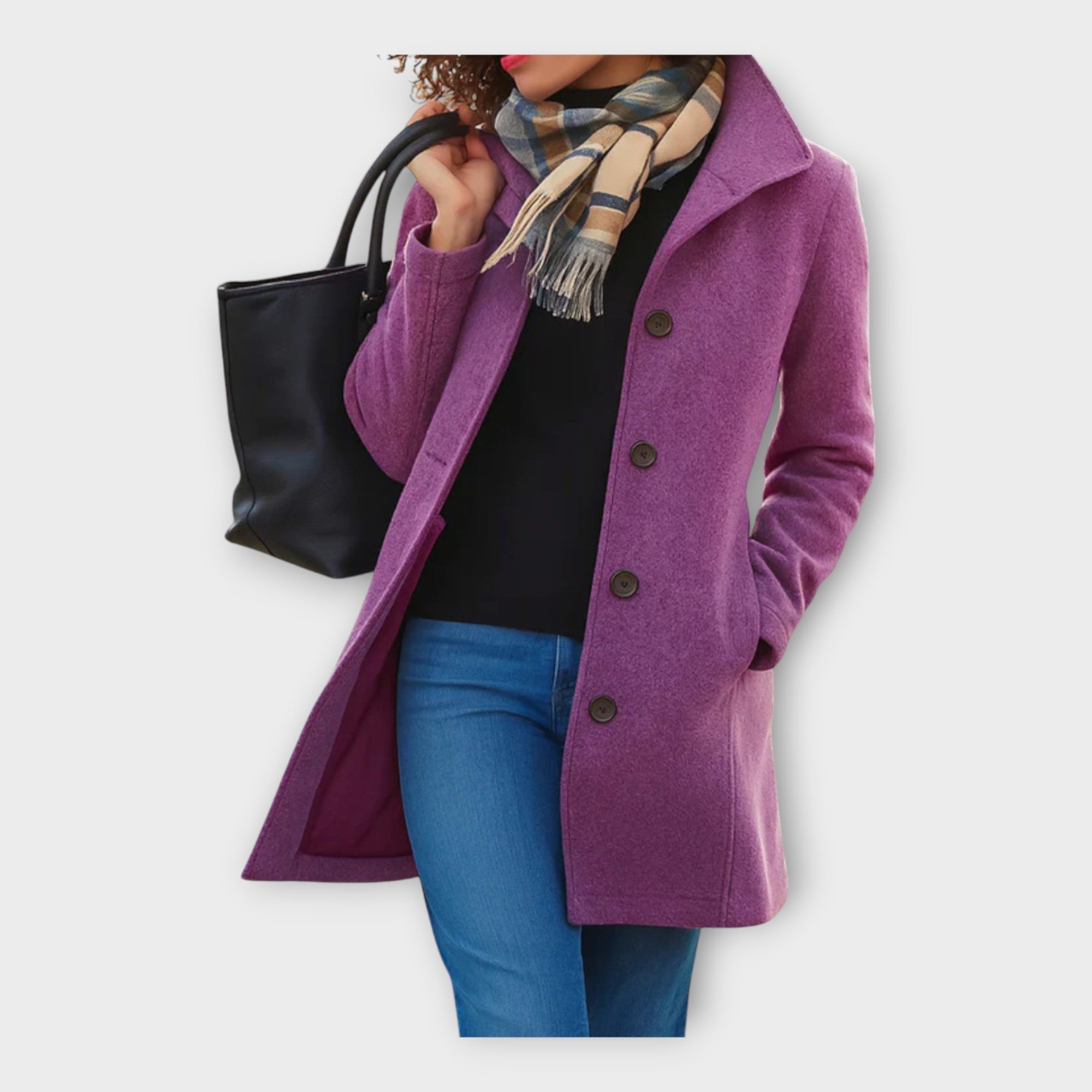 Elegant Wool Coat with Buttons