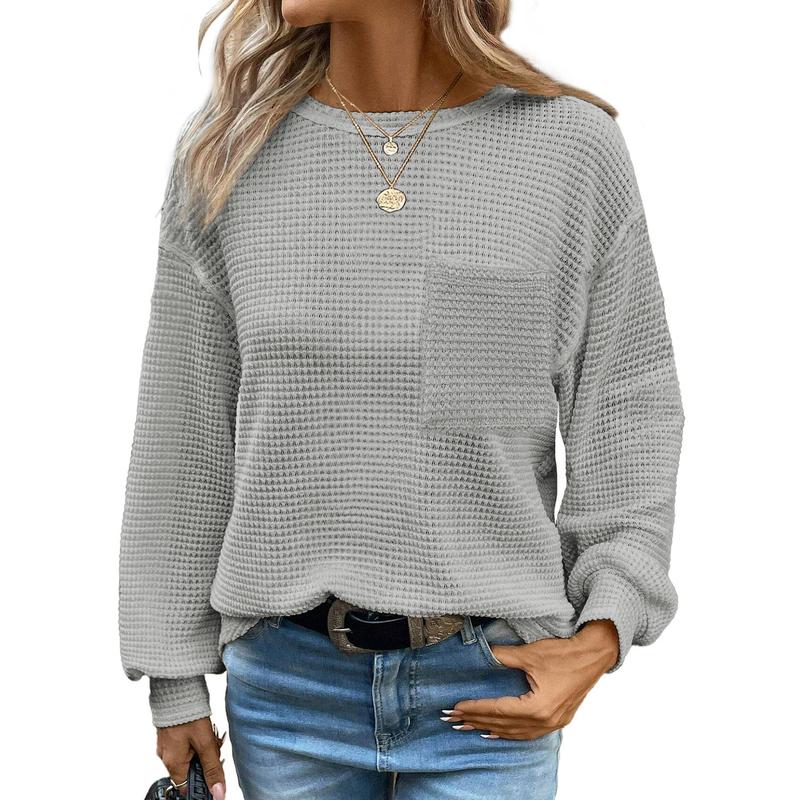 LIORA™ - Comfortable Oversized Long Sleeve Round Neck Blouse