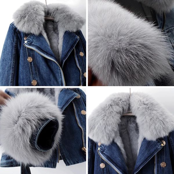 Margaux | Luxurious Fox Fur Denim Jacket