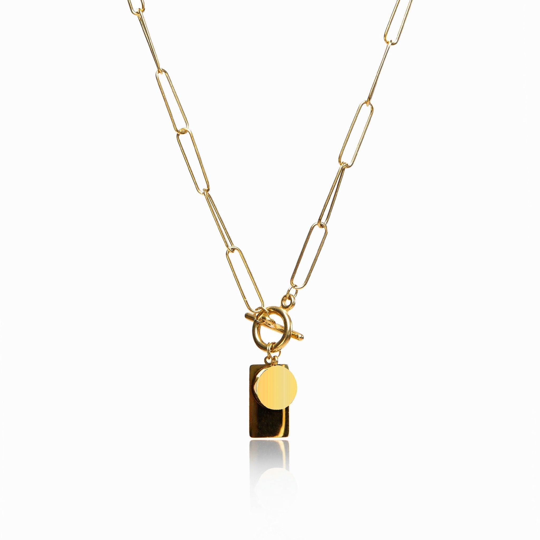 Rectangular Clasp Gold Necklace