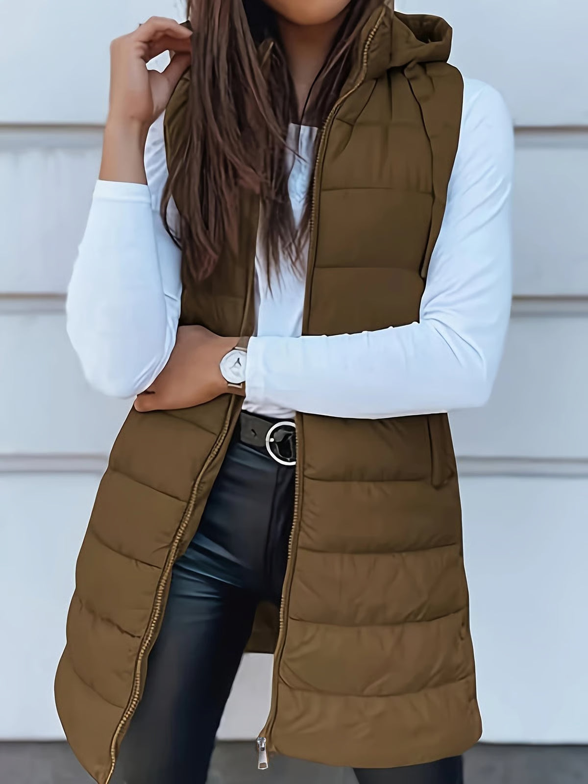 Women's Long Sleeveless Jacket