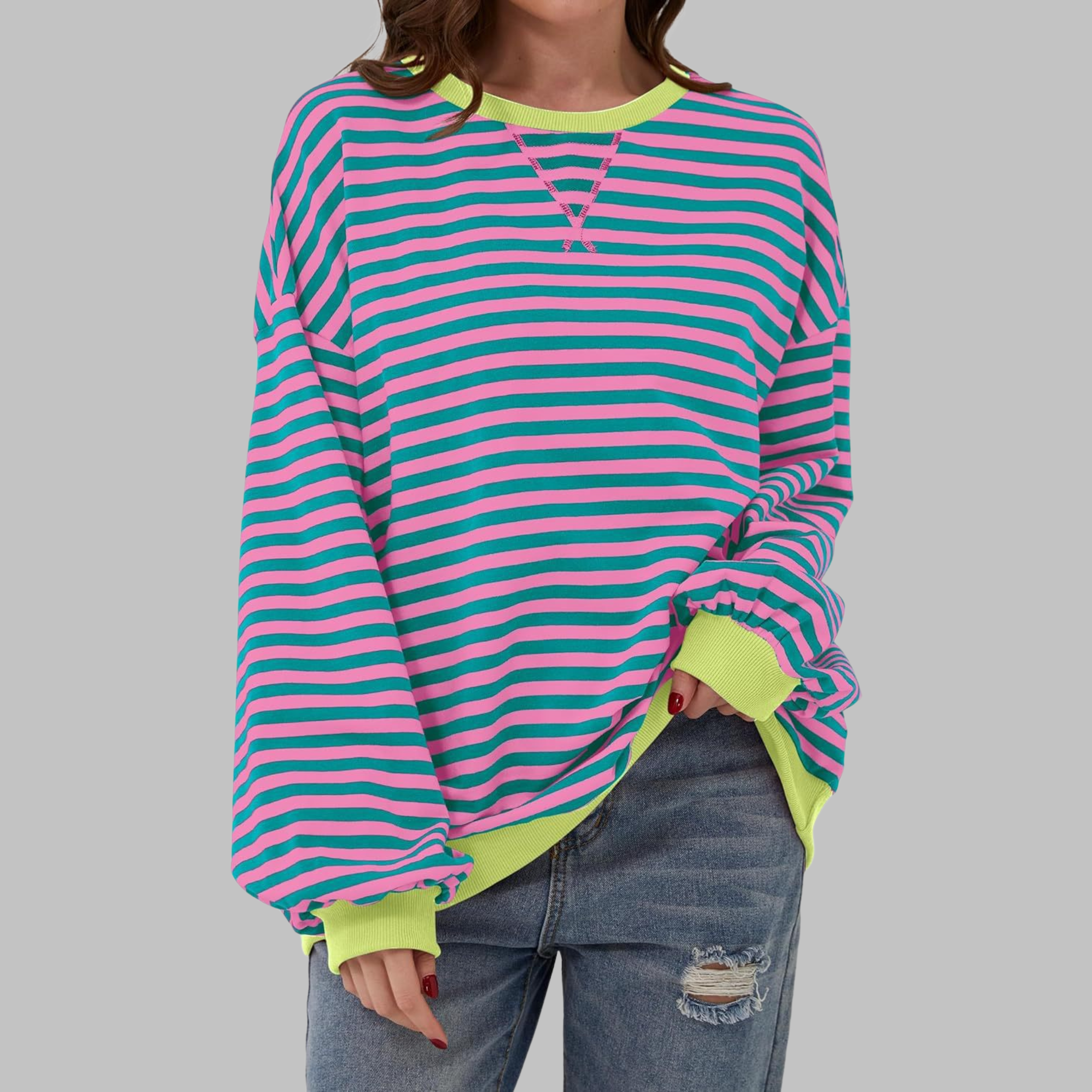 Lisa – Striped cotton blend sweater