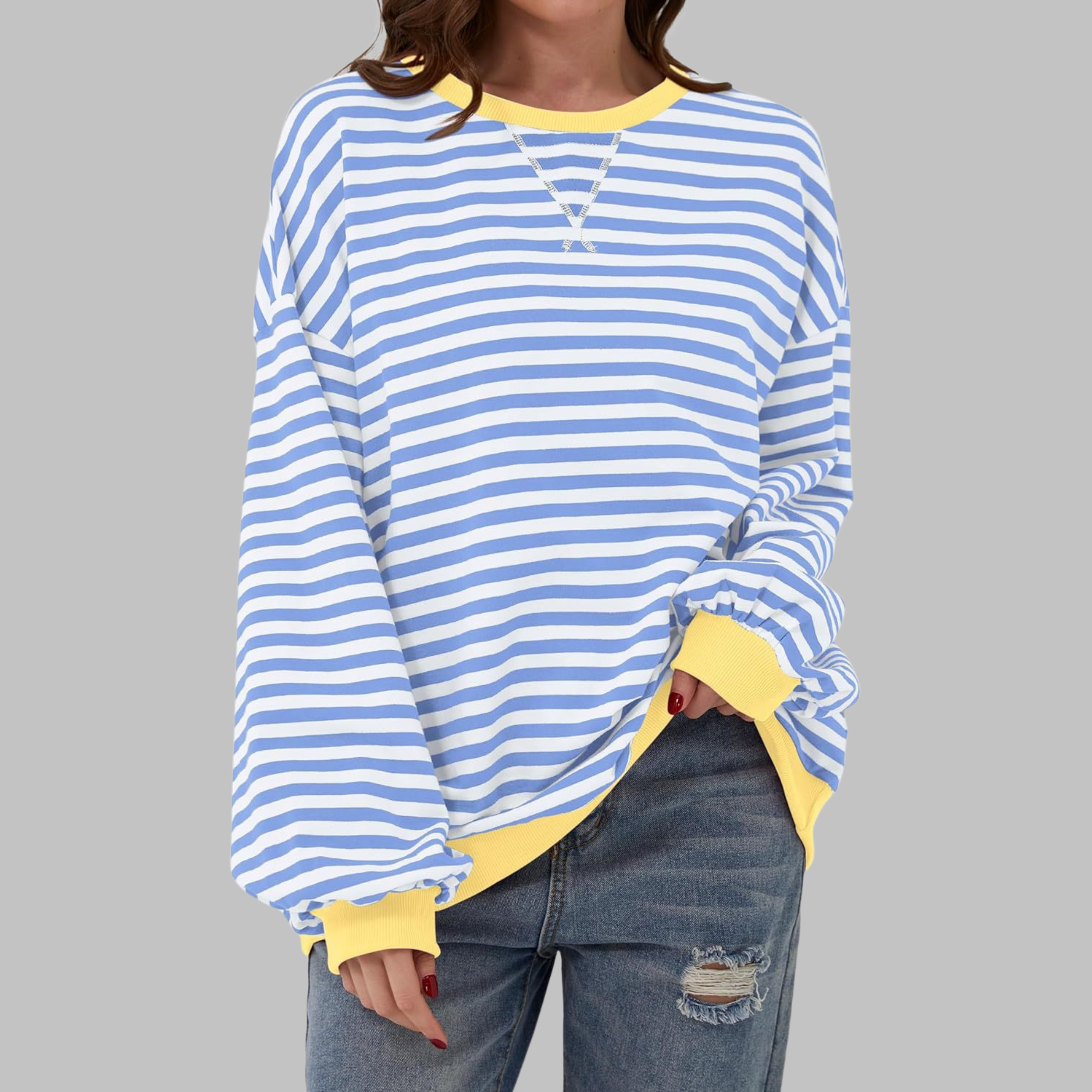 Lisa – Striped cotton blend sweater