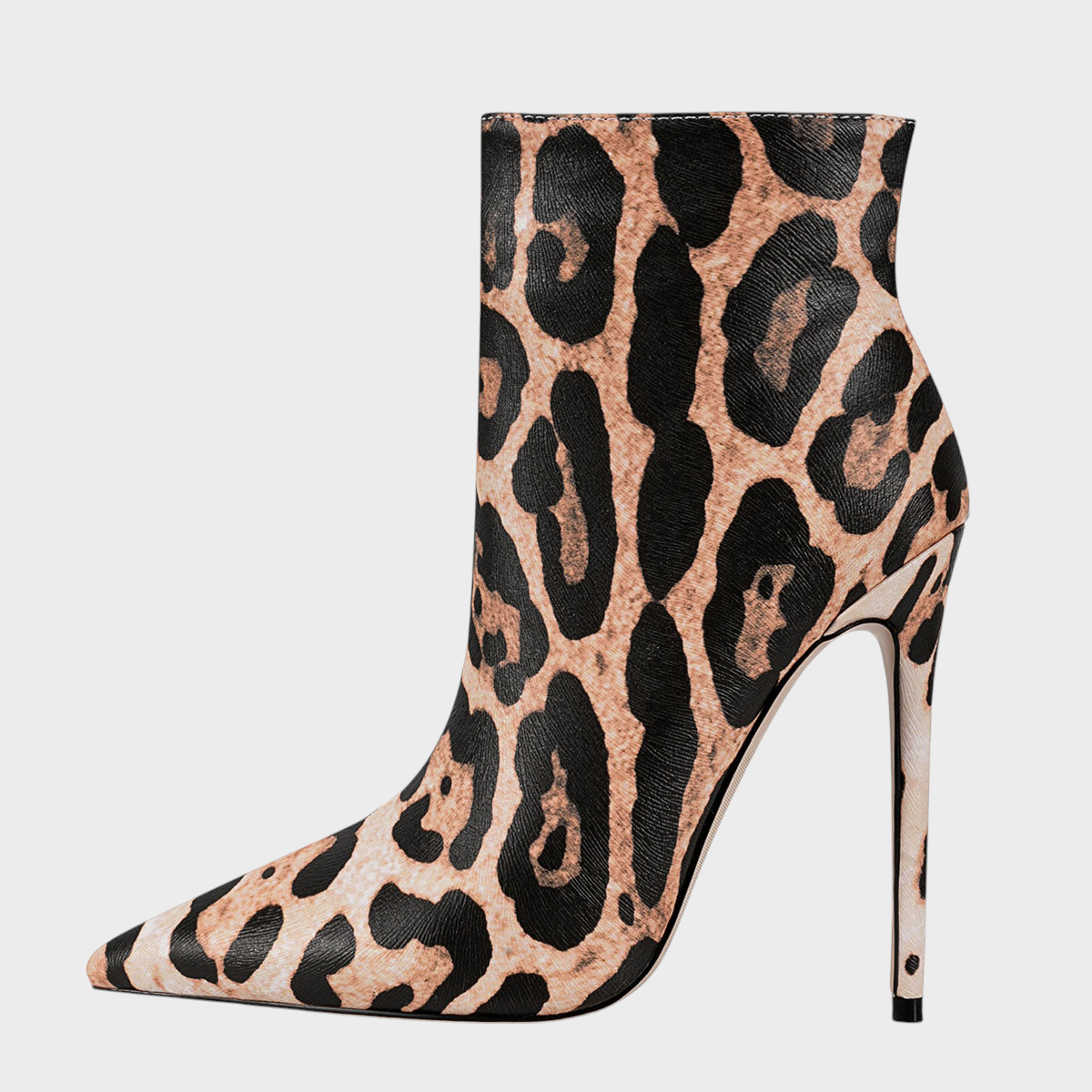 Leila | Leopard Print High Heel Ankle Boots