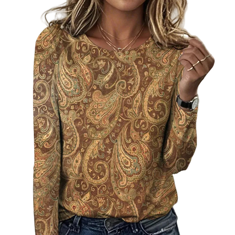 Saika - Vintage Ethnic Print T-Shirt