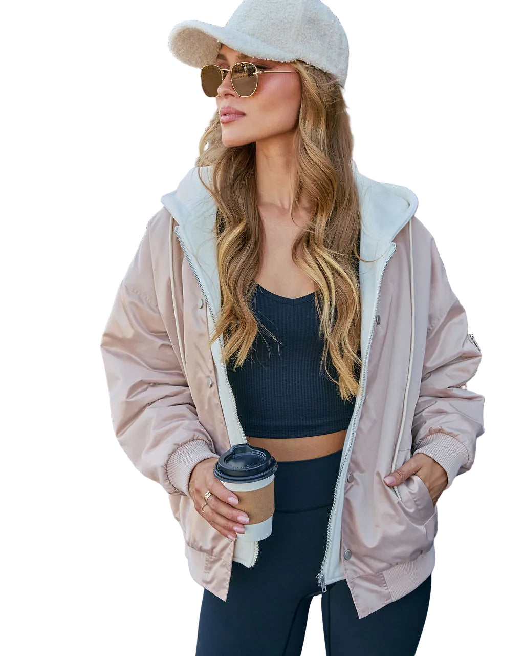 Cassandra - Campus Oversized Hooded Bomber Jacket