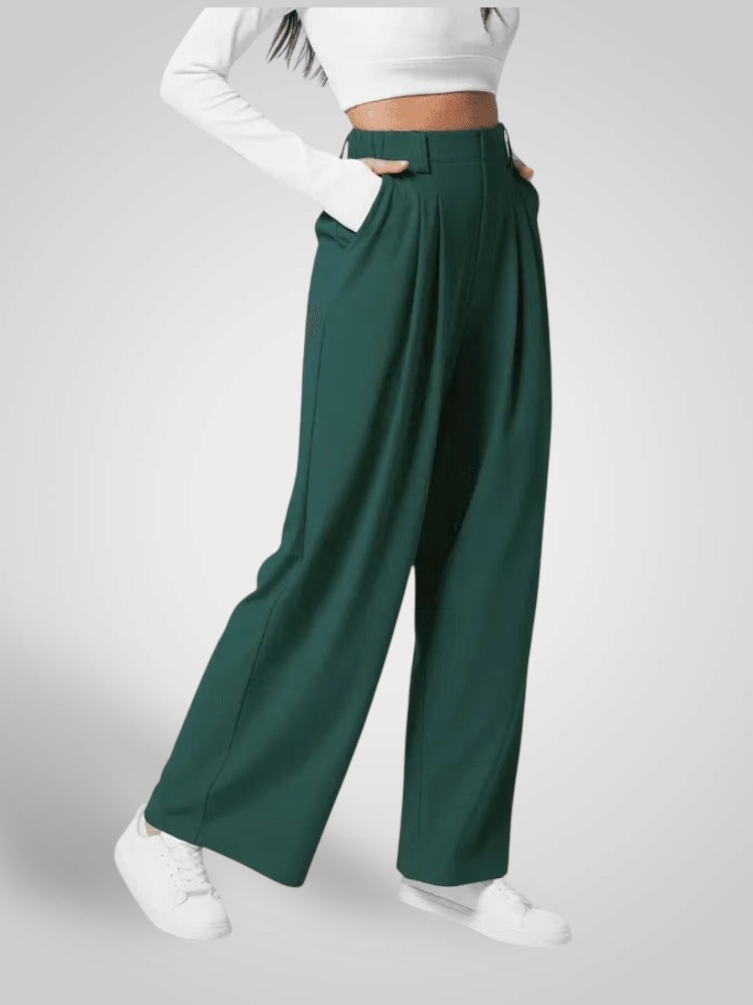 Luma | Women's Wide Leg Pants - High Waist Pleated Design