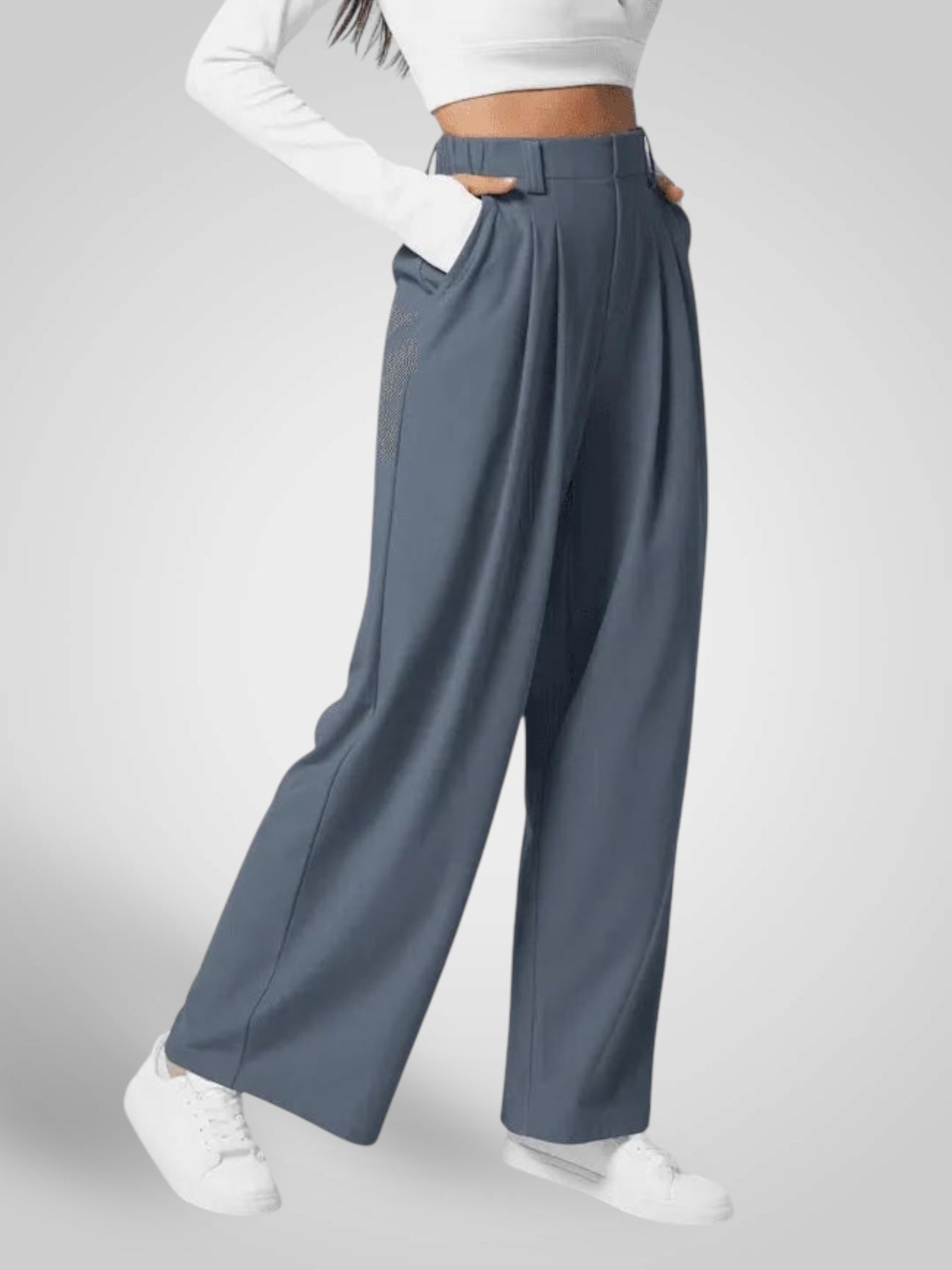 Luma | Women's Wide Leg Pants - High Waist Pleated Design