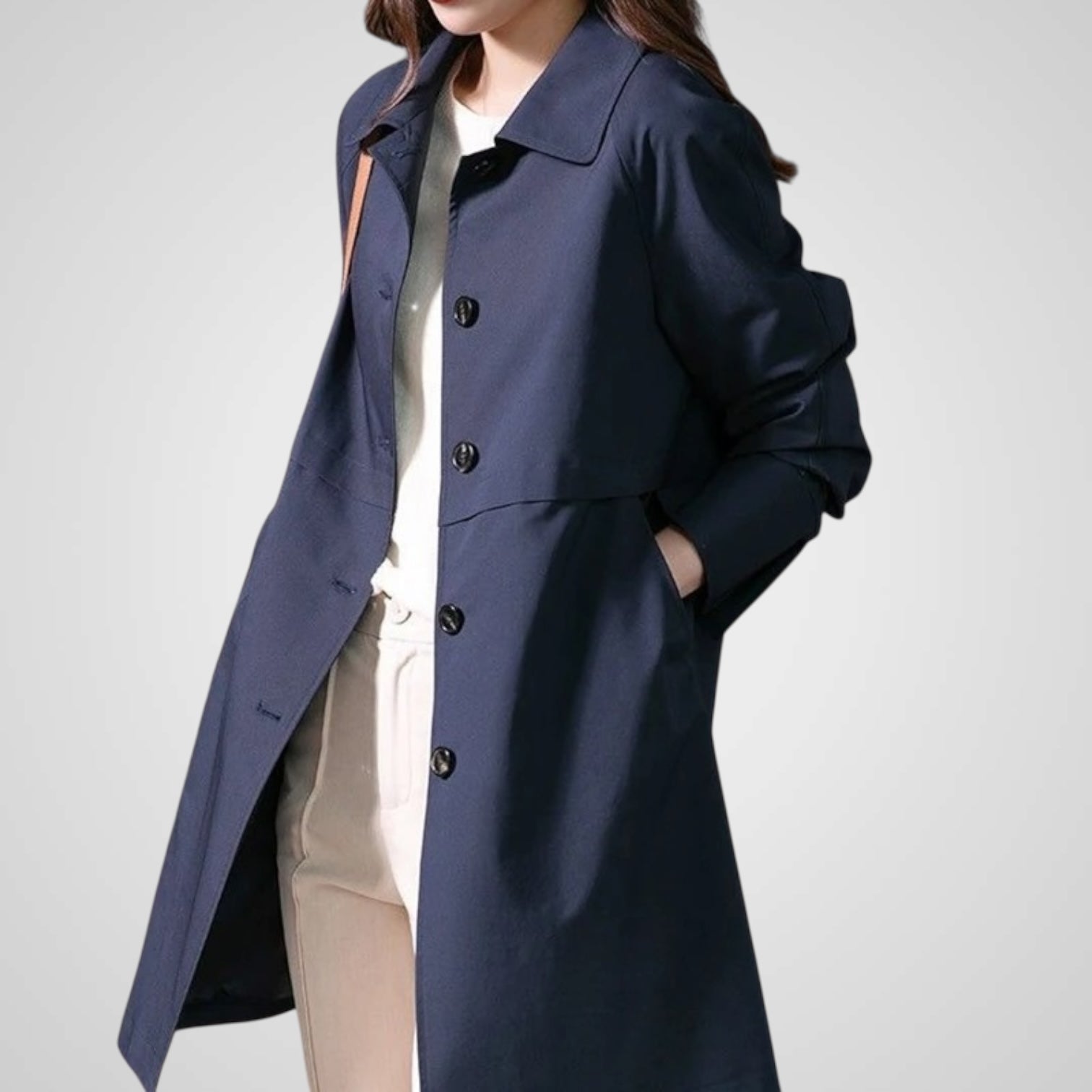 Elise | Elegant Single Button Short Trench Coat for Women