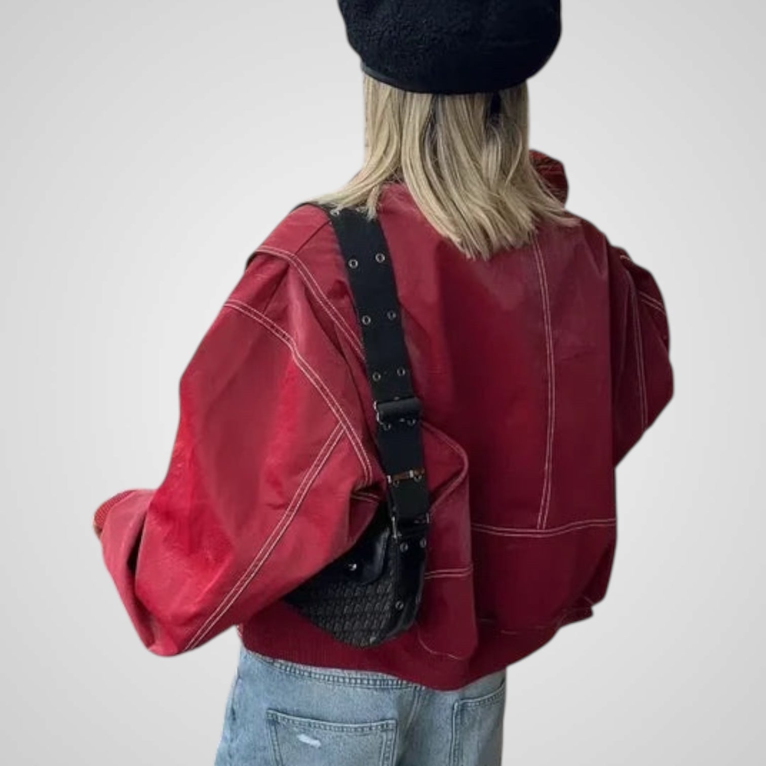 Sabrina | Wide Leather Jacket