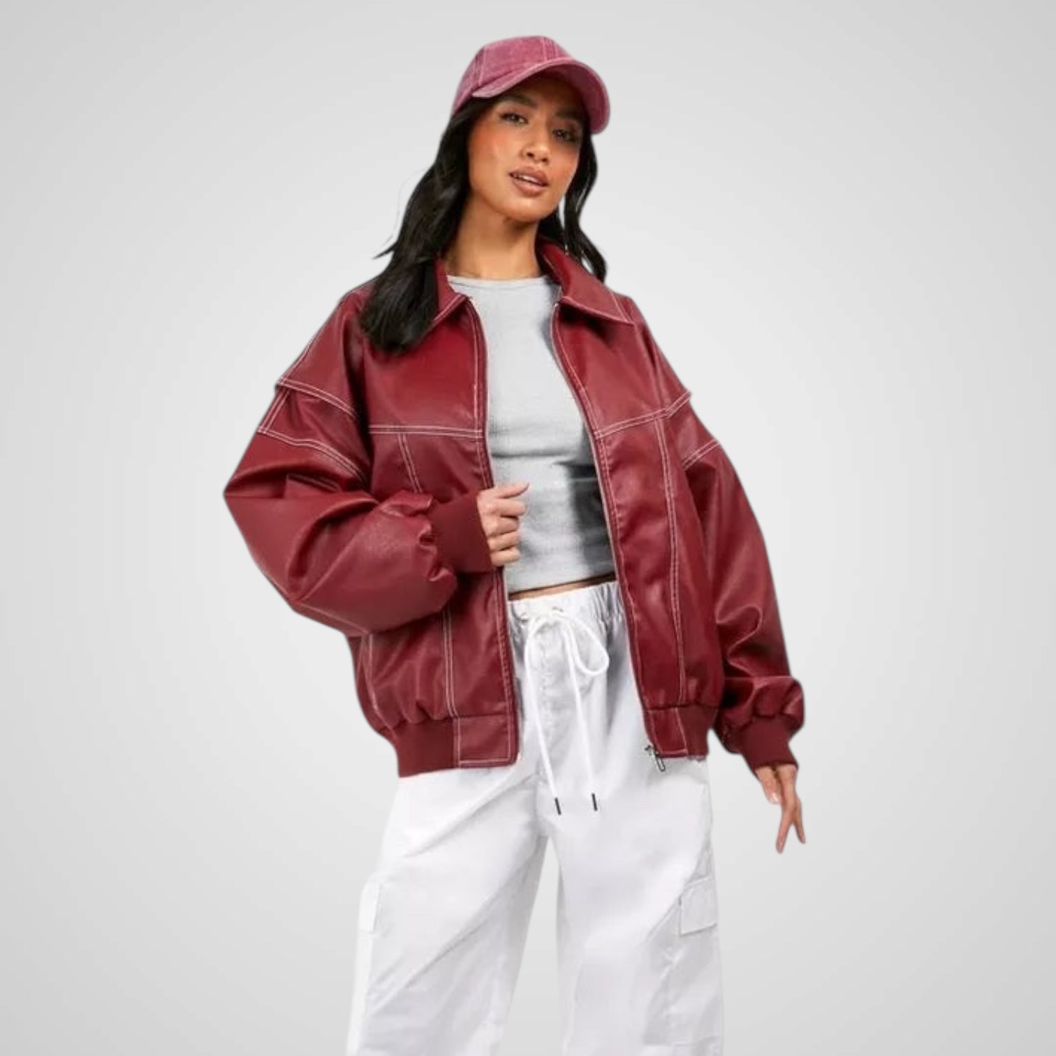 Sabrina | Wide Leather Jacket