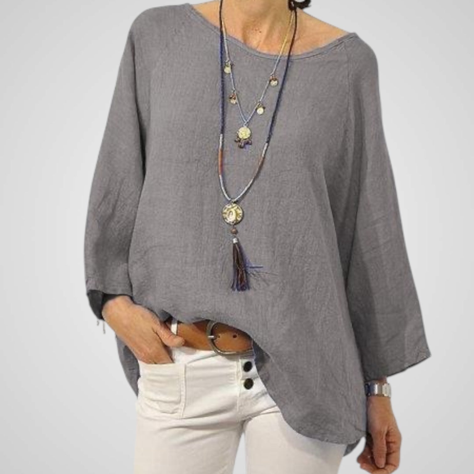 Anna | Women's Blouse – Cotton and Linen Blend & Comfortable Fit