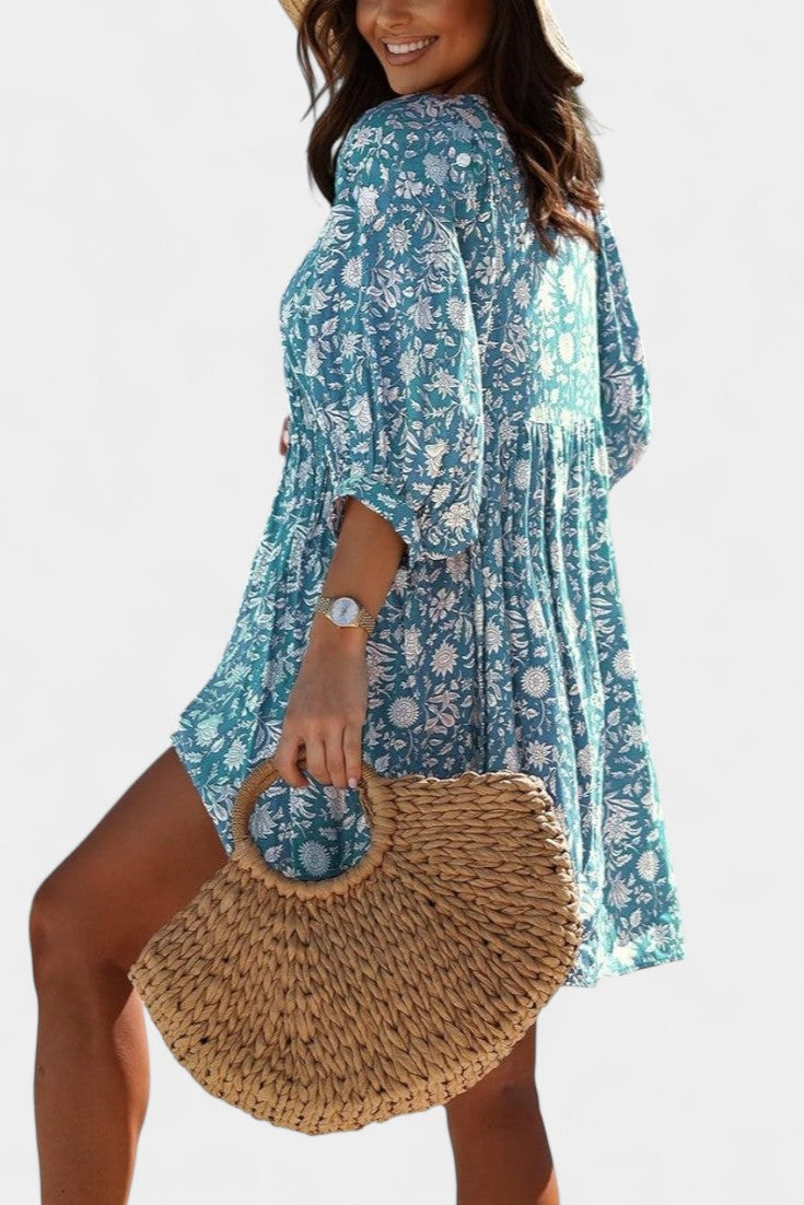 Daniela Boho Floral Mini Dress