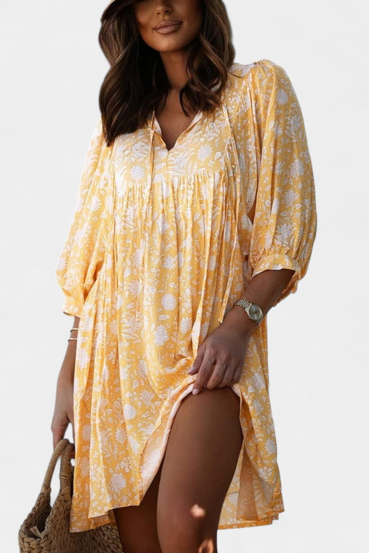 Daniela Boho Floral Mini Dress