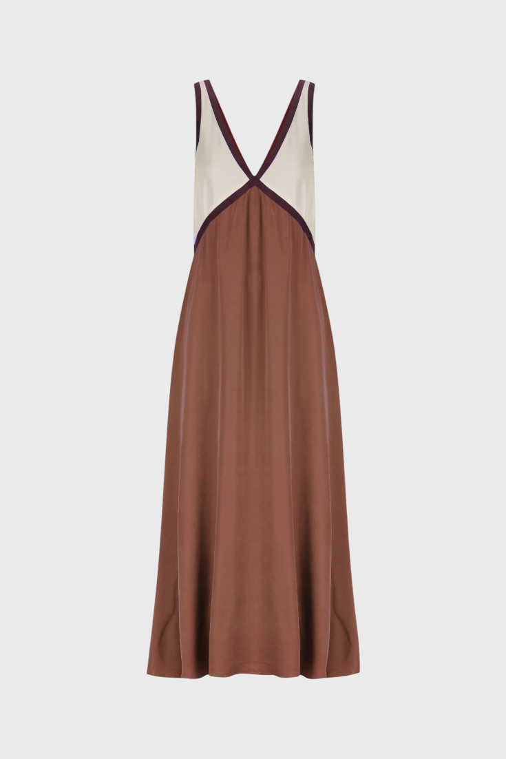 Diamond Boho Summer Dress with V Neckline