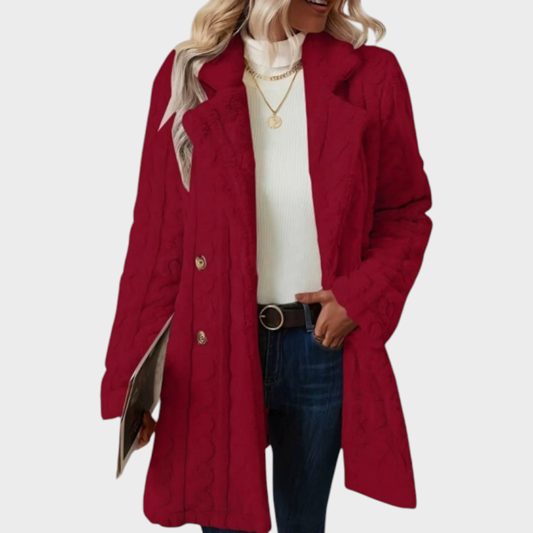 Nimfia | Double-Breasted Wool Blend Mid-Length Coat