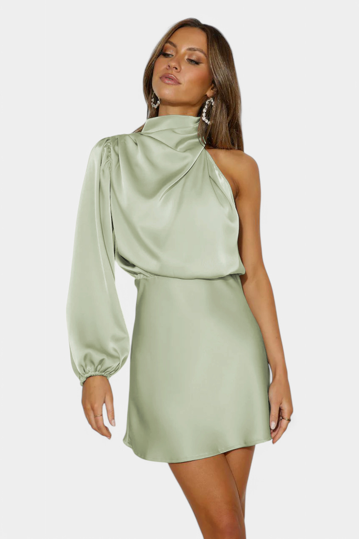 Mara Mini Draped One-Shoulder Dress