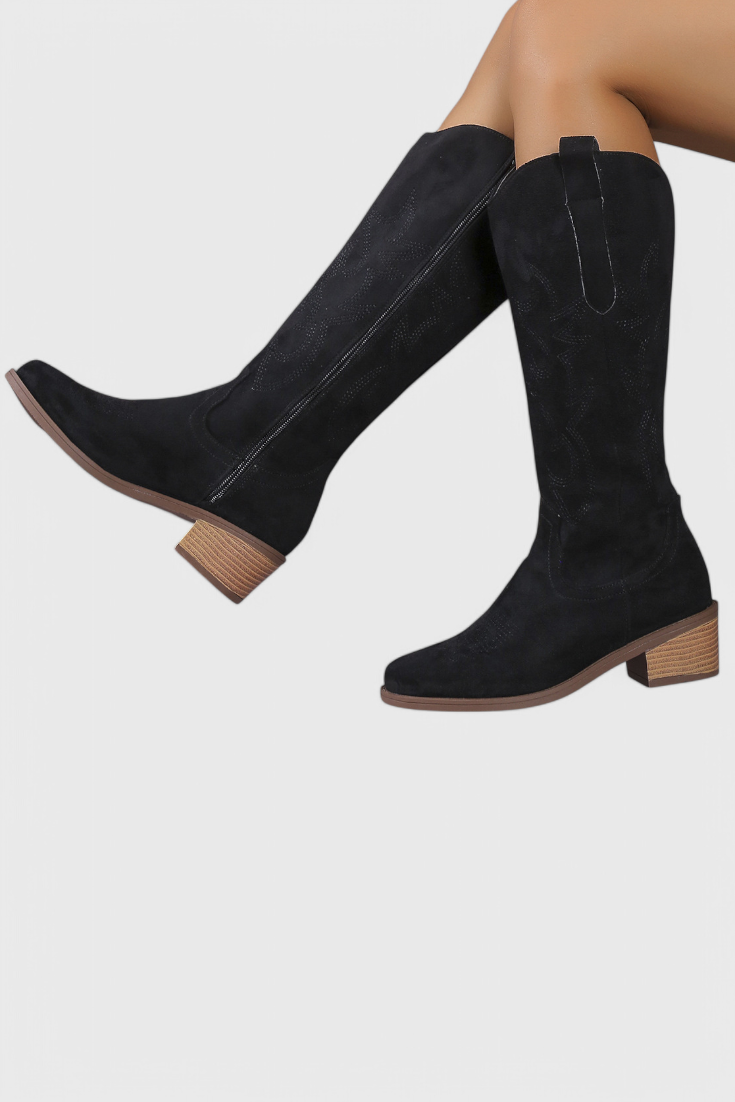 Elka Western Cowboy Boots in Suede