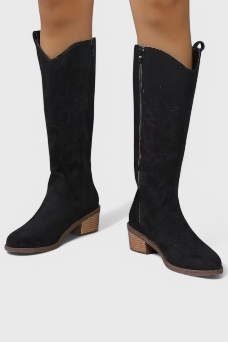 Elka Western Cowboy Boots in Suede