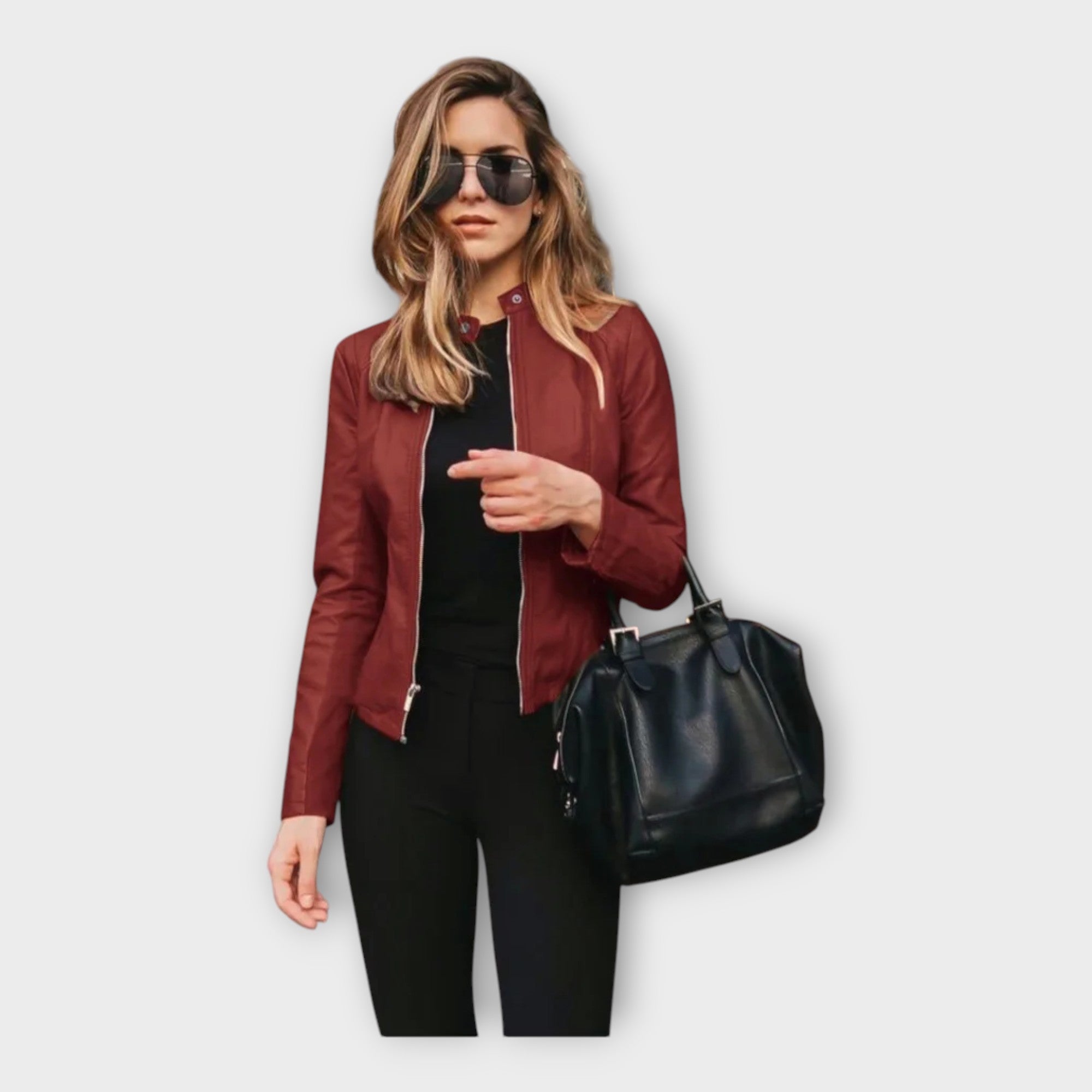 Leather Jacket with a Modern Line
