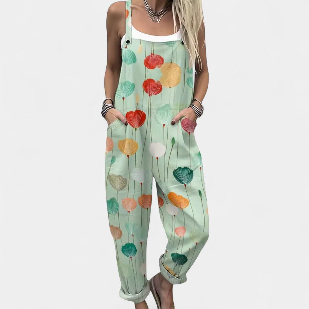 Dionysoula - Airy jumpsuit with colorful floral design