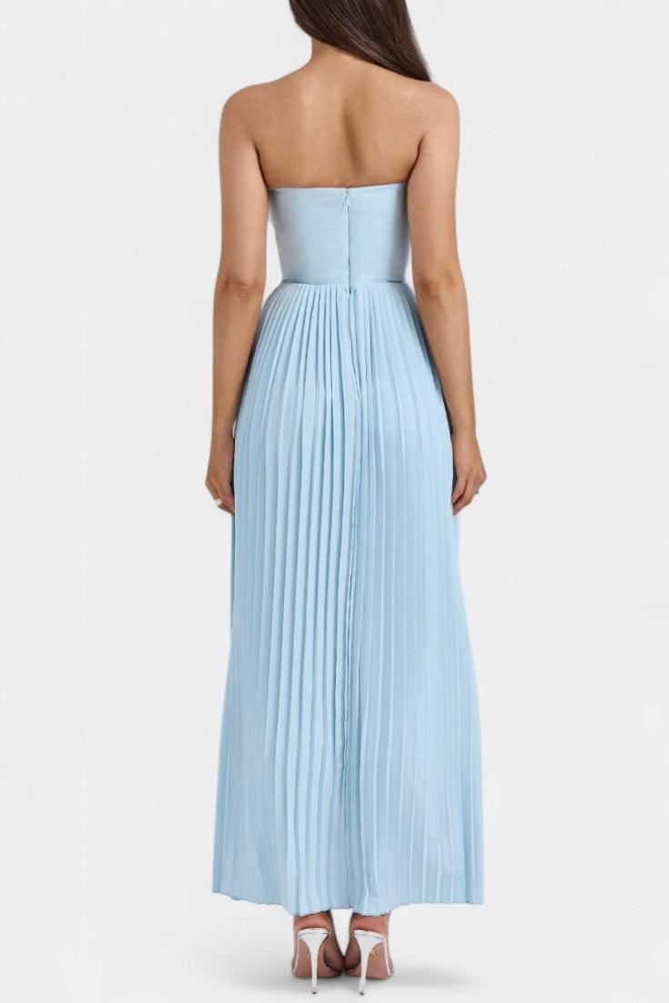 Seraphina Pleated Strapless Dress with Bust