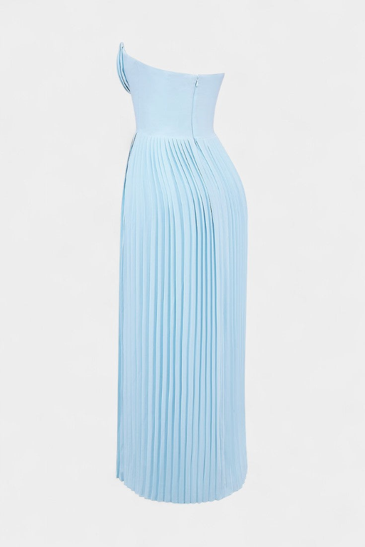 Seraphina Pleated Strapless Dress with Bust