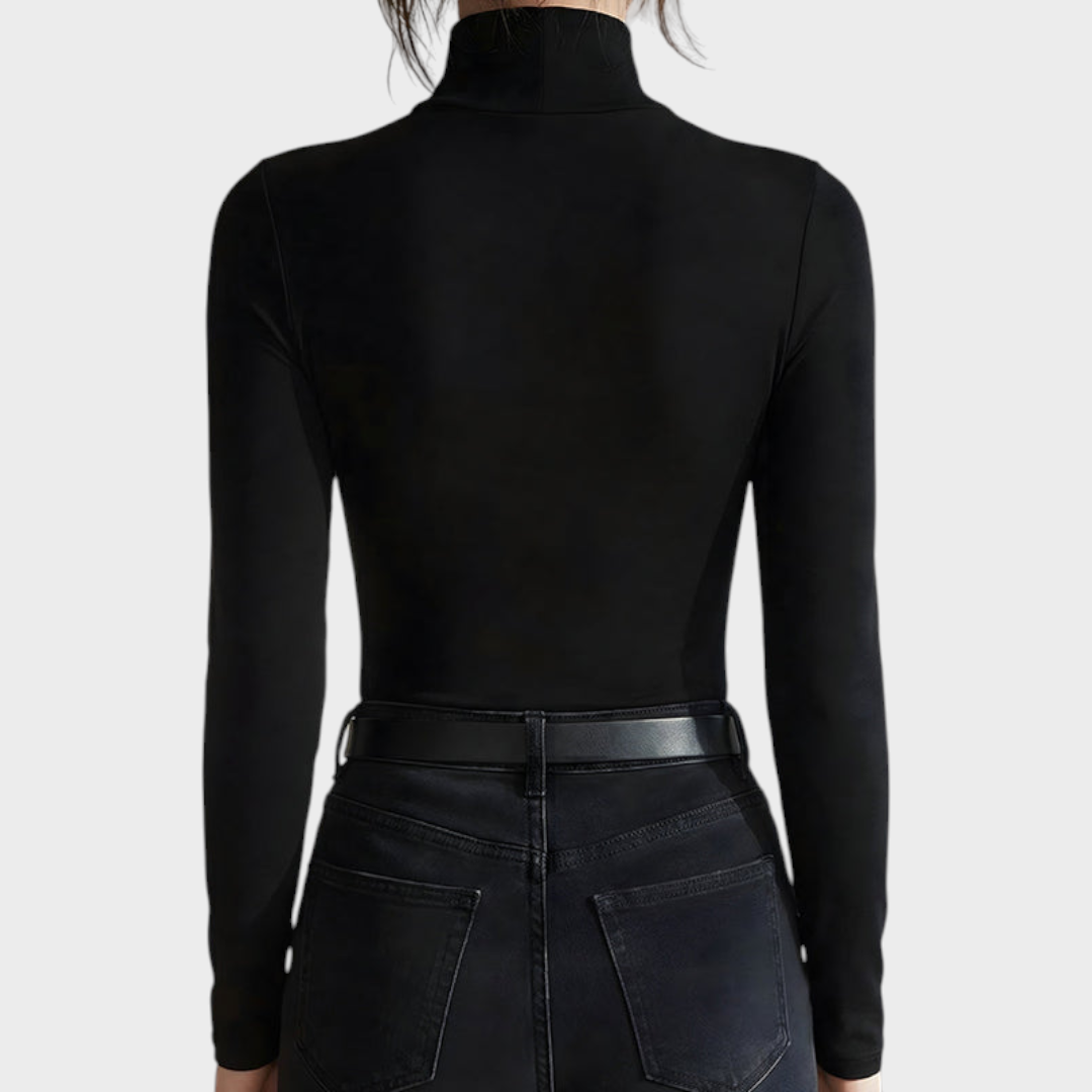 Elisha | Sheer Tulle Collar Long Sleeve Top