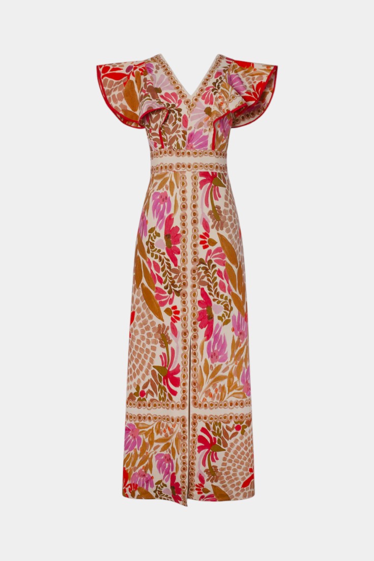 Suzanne Maxi Floral Dress with Vibrant Colors