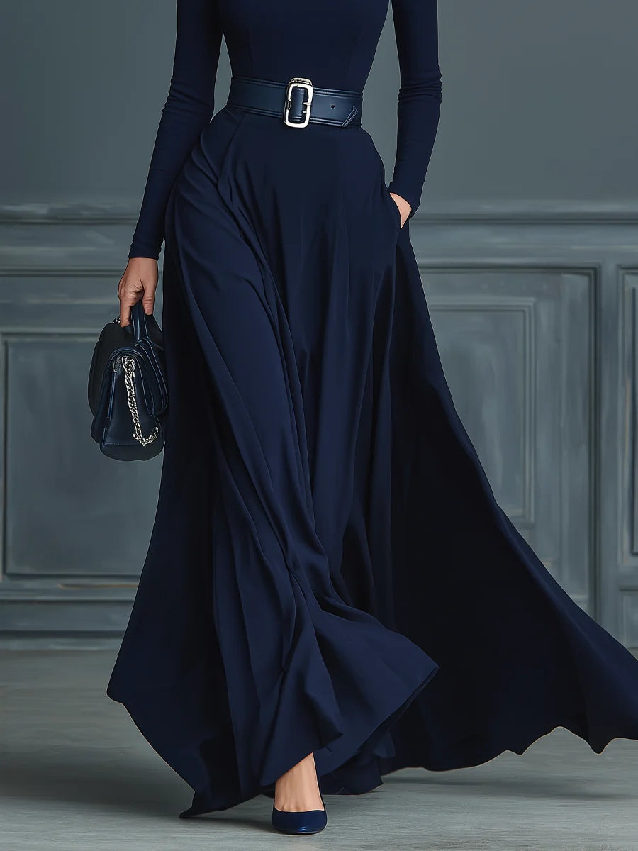 Elora™ | Elegant maxi dress with high neck