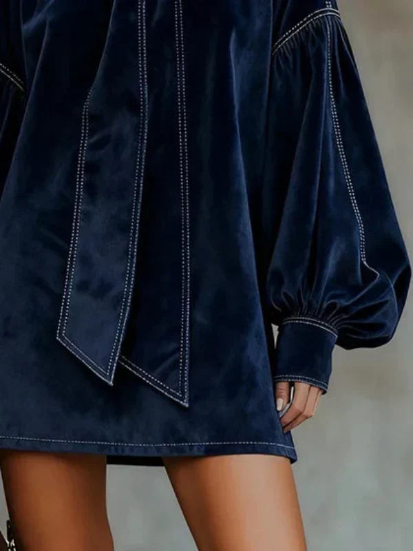 Deborah | Velvet Mini Dress with Puff Sleeves