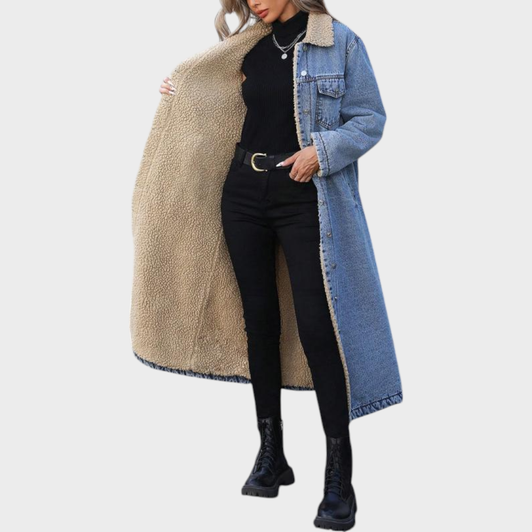 Yaritza | Long Fleece Lined Jacket Winter Single Breasted Coat