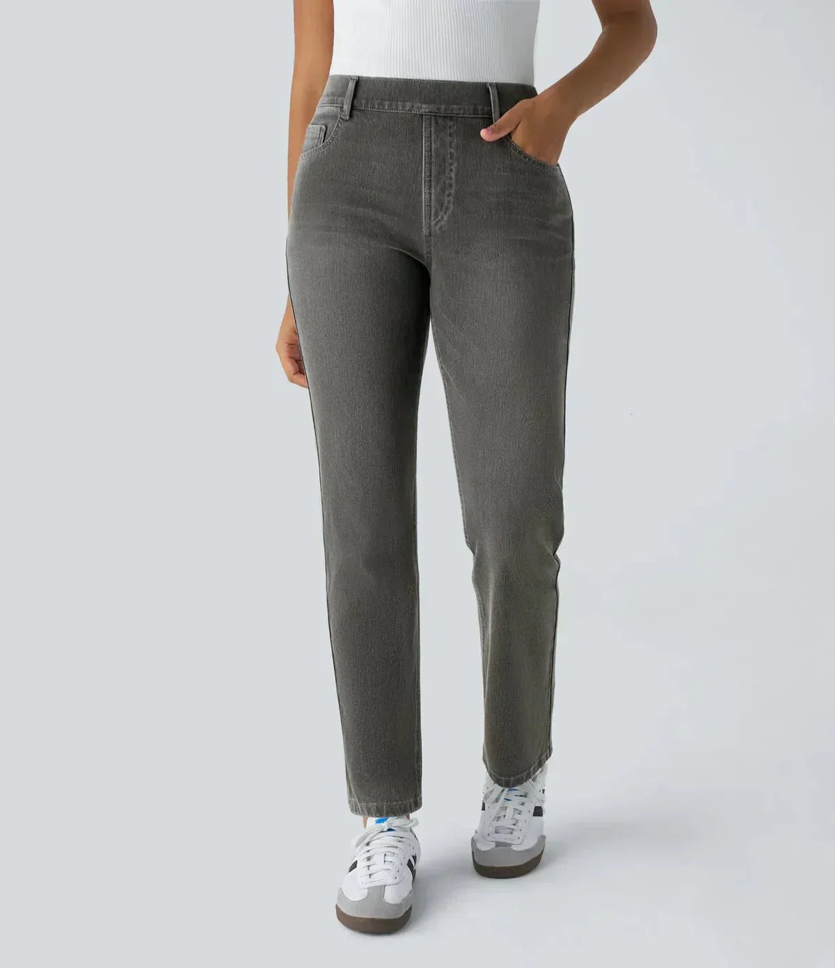 Elastic and Comfortable High Waisted Pants