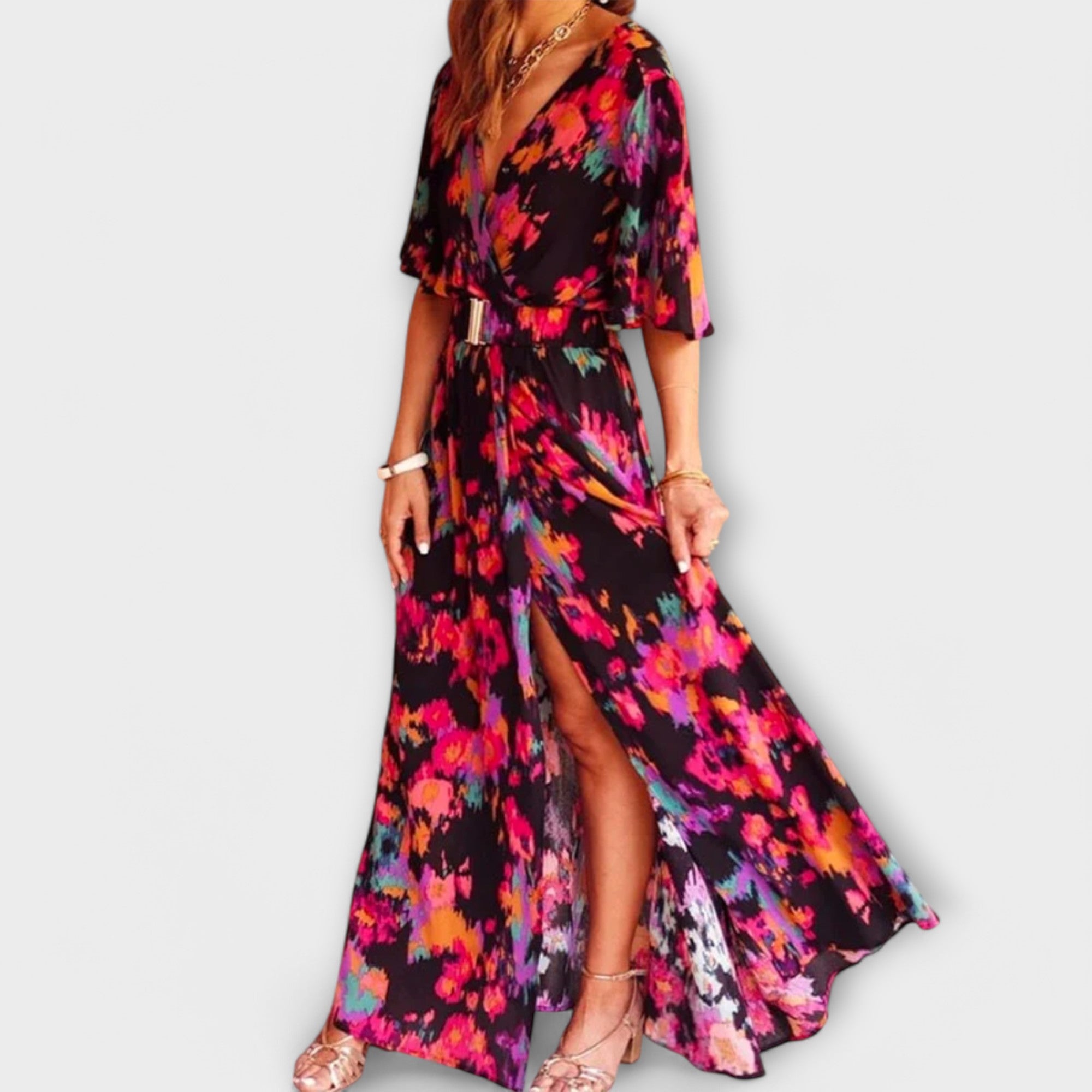 Dorothy — Boho Maxi Dress with V Neckline