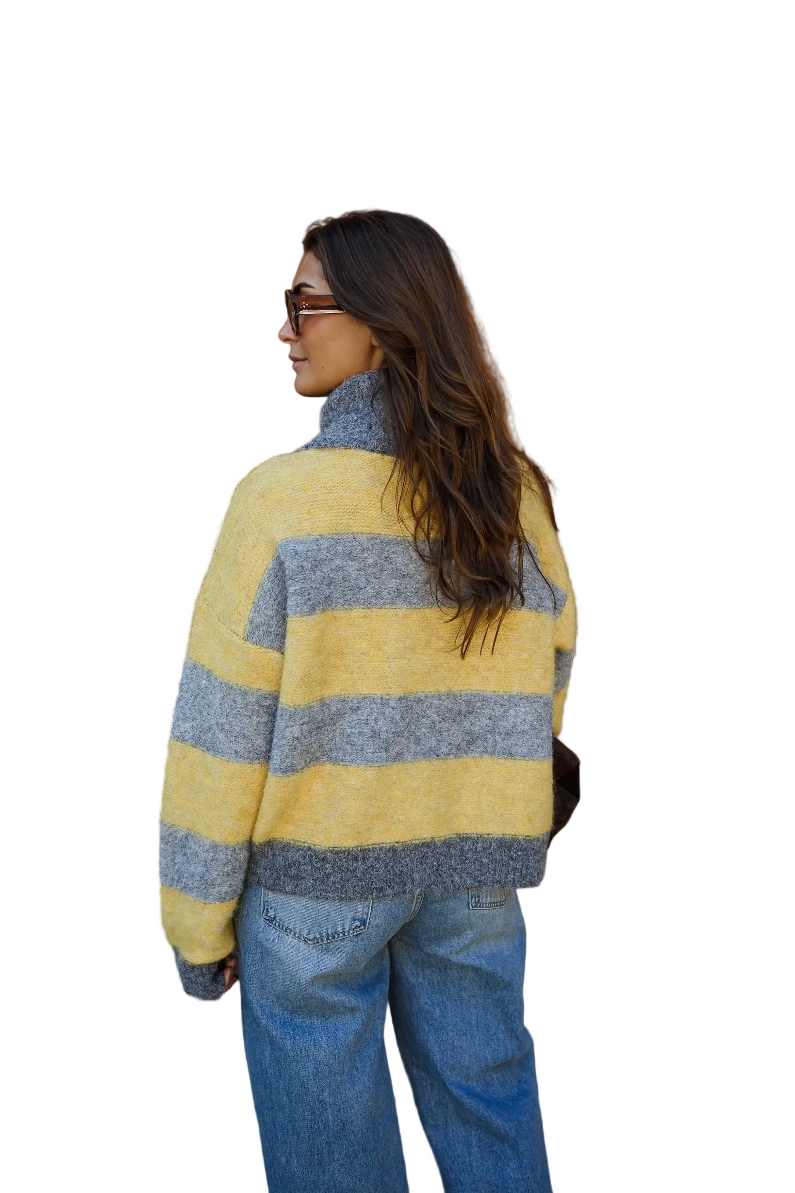 Luciana - Grey and Yellow Mayfair Cardigan