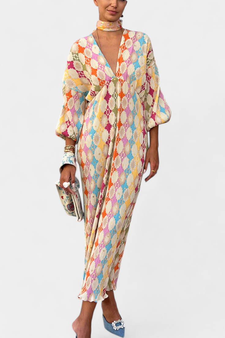 Shanice Maxi Dress with Geometric Print