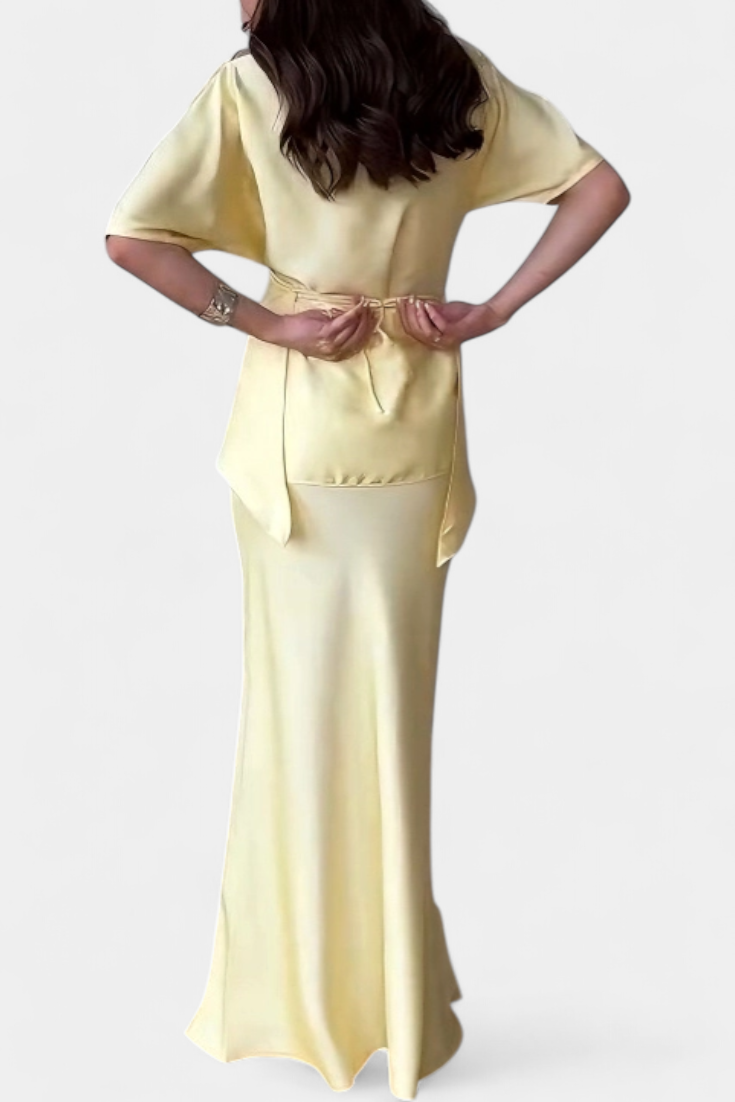 Veleda Set with Top with Crossed Straps and Airy Skirt