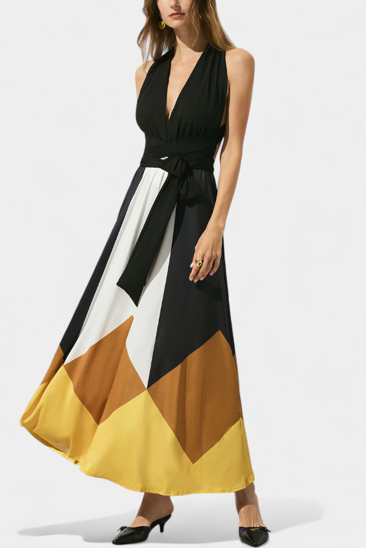 Nava Long Multi-Formal Dress with Open Back and Flexible Silhouette