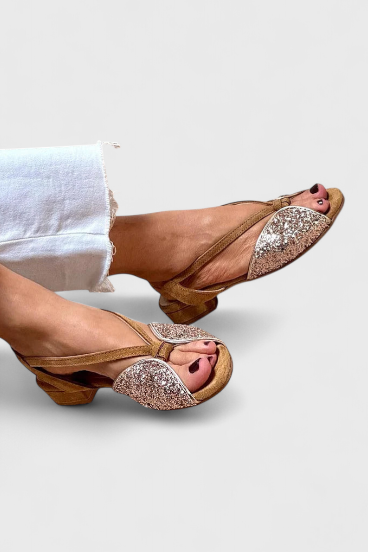 Dobrava Sandals with glitter details and low heel