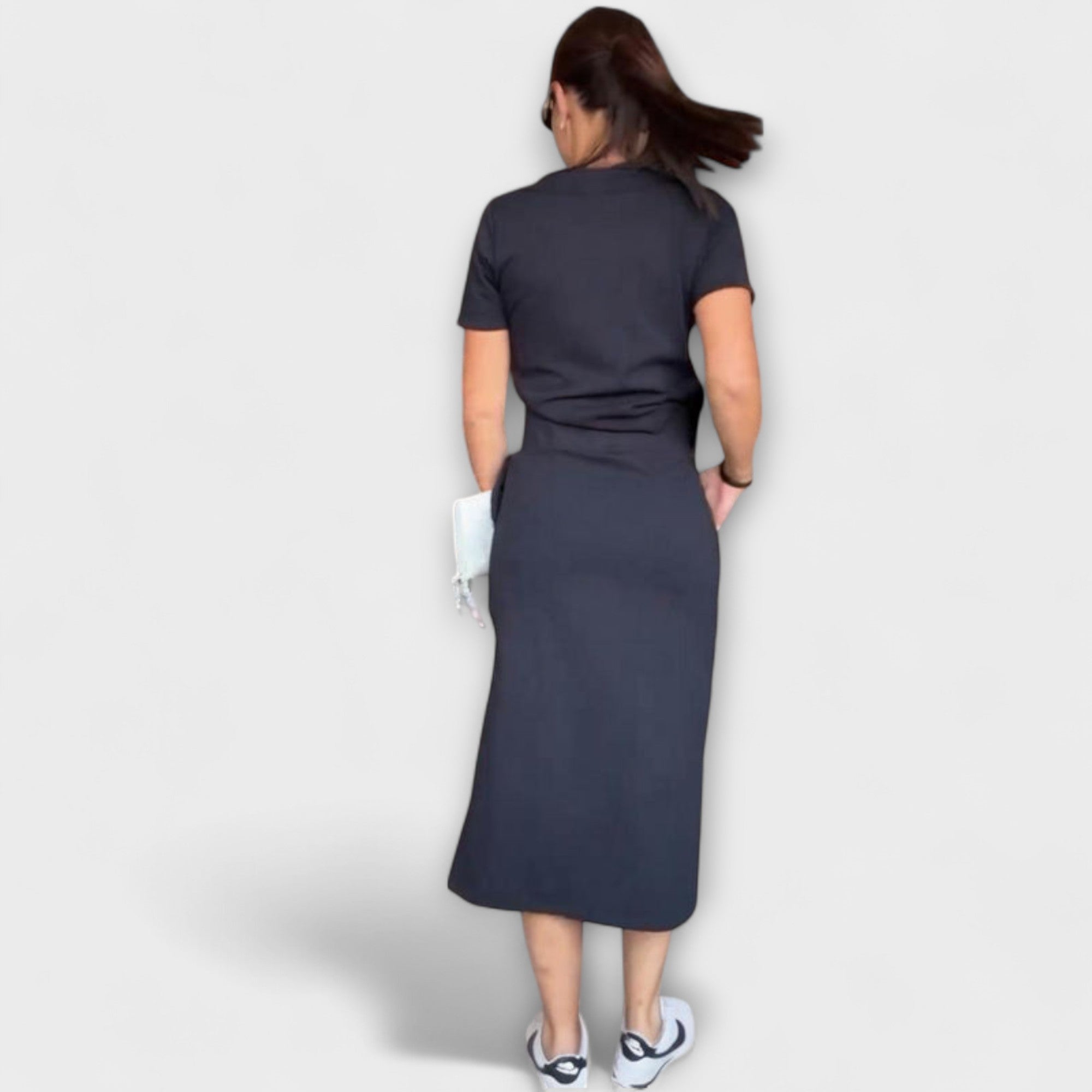 Danielle - Elegant scoop neck top and skirt